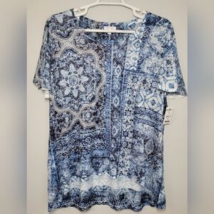 Concepts Geometric Print Short Sleeve Top XXXL NWT